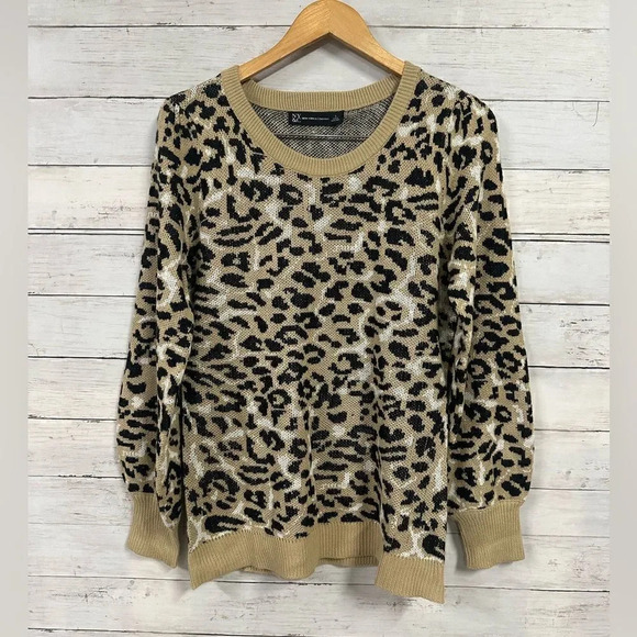 New York & Company Sweaters - New York & Company Leopard Sweater Size L